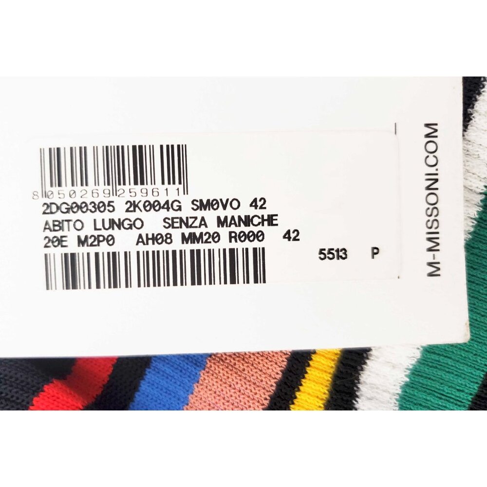 Missoni Womens Sleeveless Striped Knit Long Colorful Tube Dress 42 / 6 NWT - Picture 11 of 14
